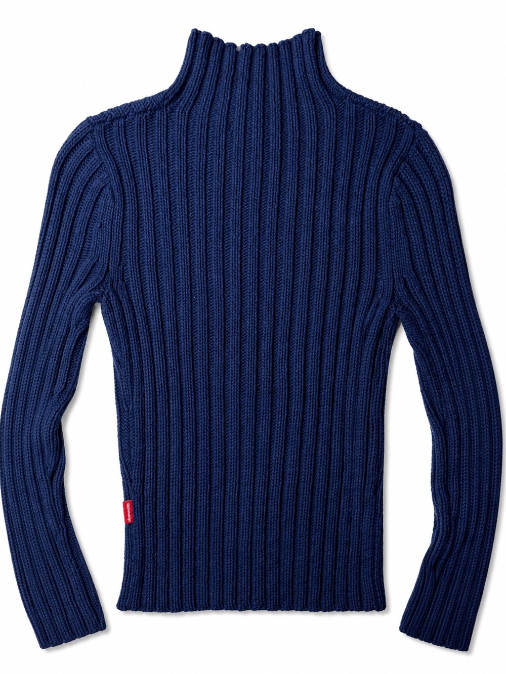 Vintage 90s Abercrombie & Fitch Ribbed Knit Turtleneck Sweater Navy Blue S